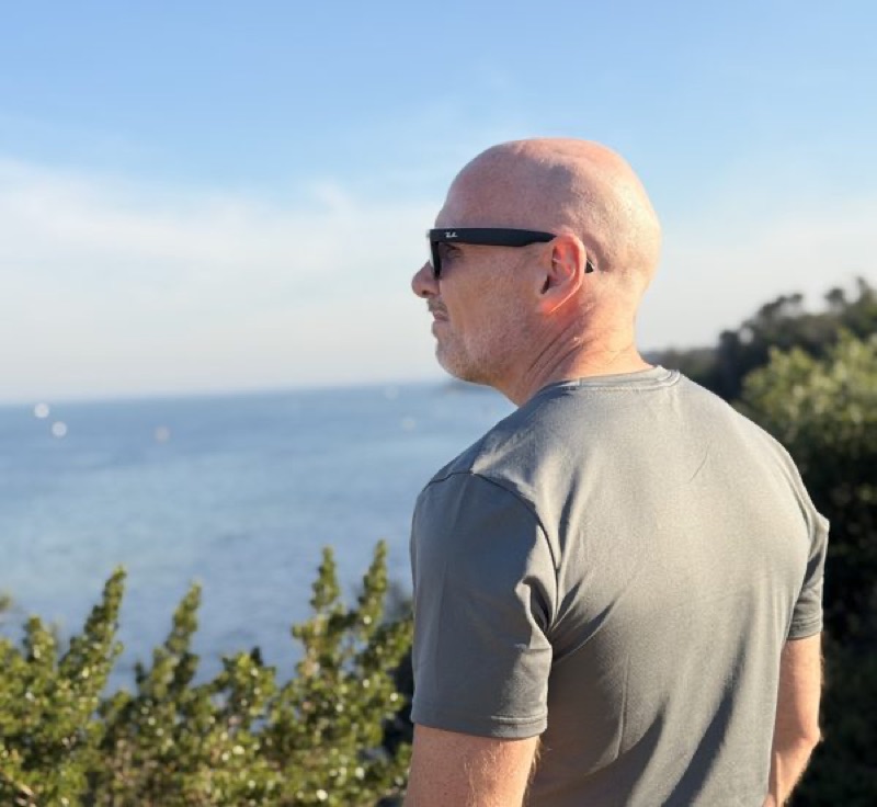 Stephen Hill looking out to sea